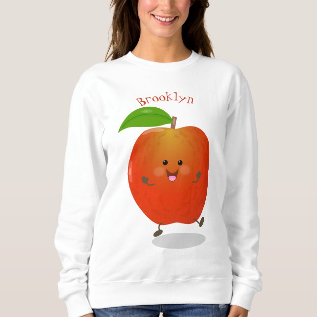 Moletom Ilustração de desenho animado de maçã dançante (Frente)