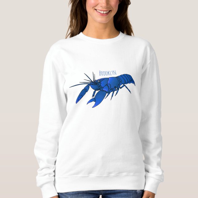 Moletom Ilustração de desenho animado de marron azul (Frente)