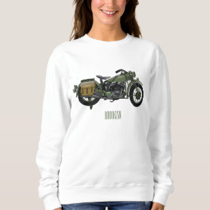 Moletom Ilustração de desenho animado de motocicleta milit