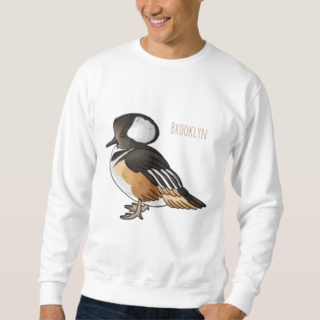 Moletom Ilustração de desenho animado de pássaro merganser (Frente)