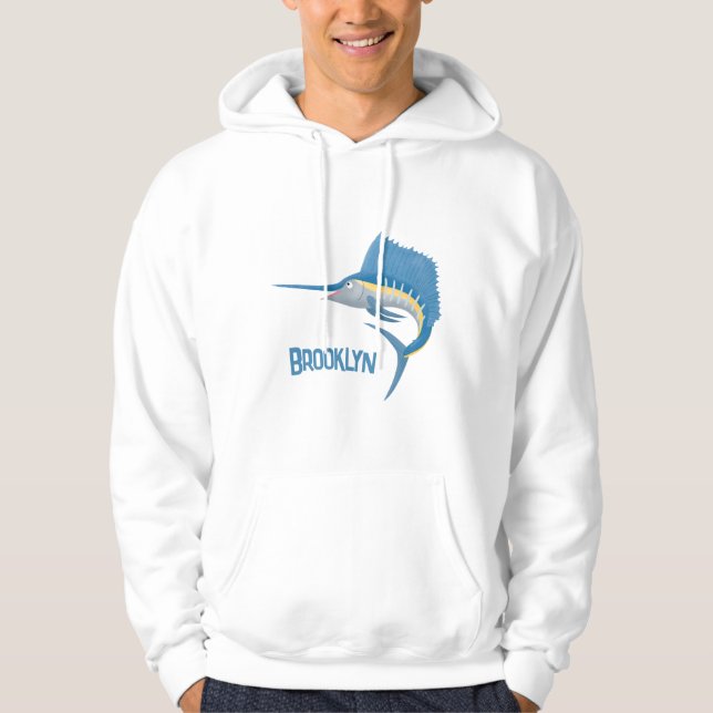 Moletom Ilustração de desenho animado de peixe-espada (Frente)