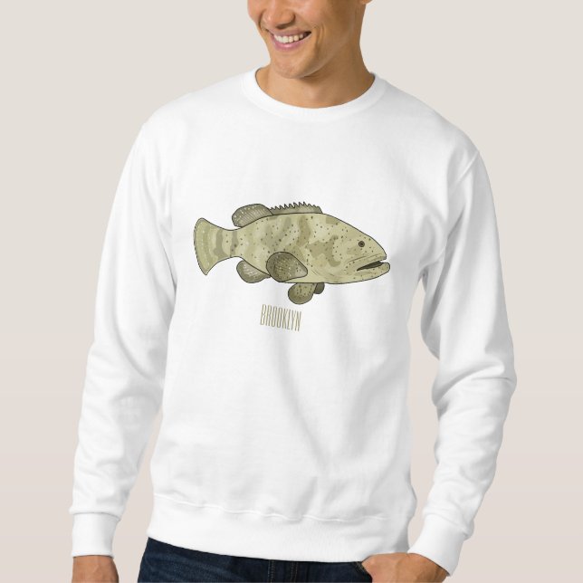 Moletom Ilustração de desenho animado de peixe-grua (Frente)