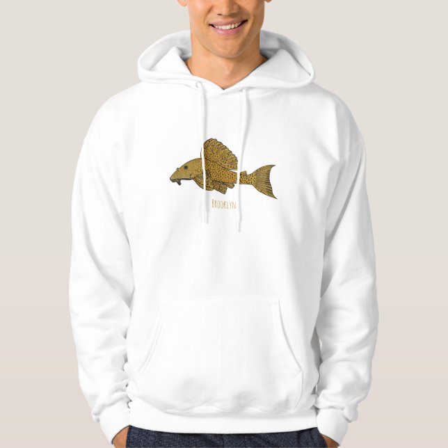 Moletom ilustração de desenho animado de peixe Pleco (Frente)