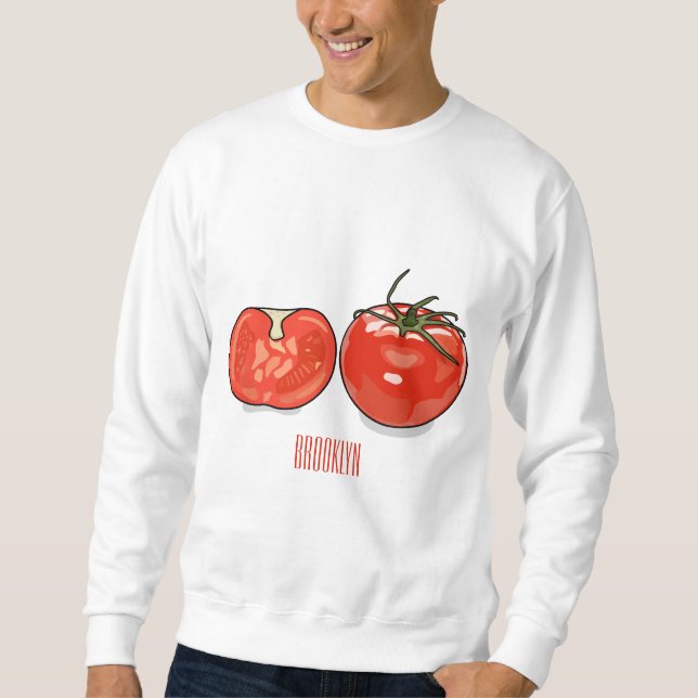 Moletom Ilustração de desenho animado de tomate (Frente)