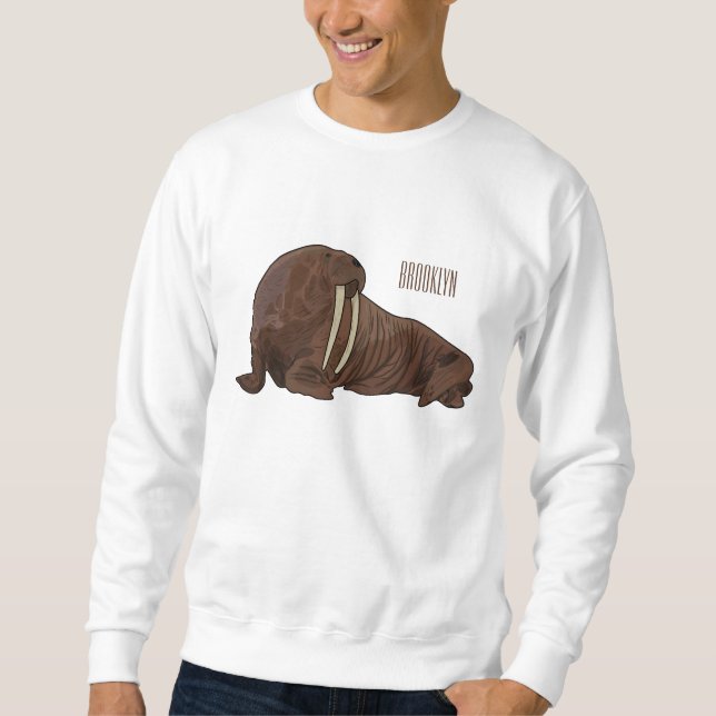 Moletom Ilustração de desenho animado de Walrus (Frente)