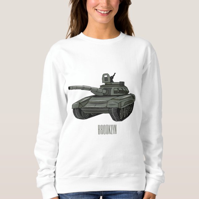 Moletom Ilustração de desenho animado do Tanque (Frente)