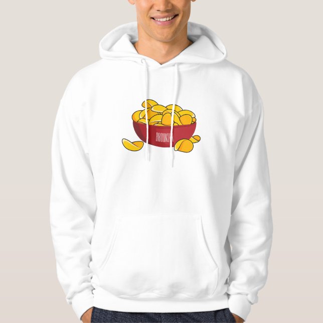 Moletom Ilustração de desenho animado em chip de batata (Frente)