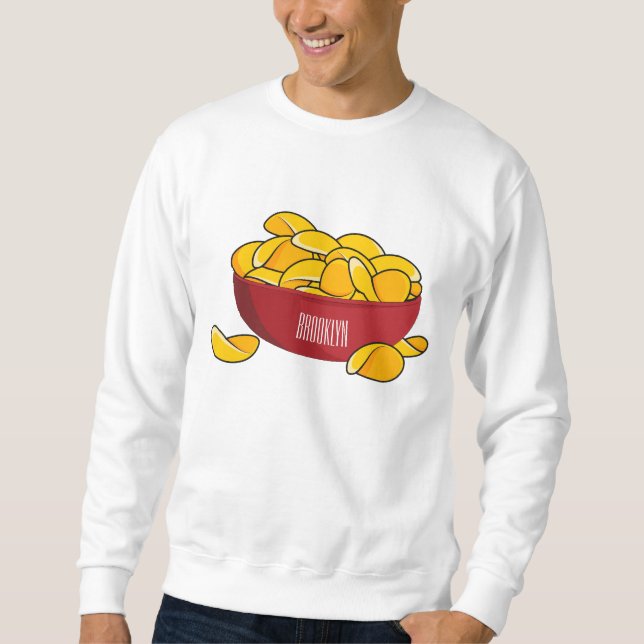 Moletom Ilustração de desenho animado em chip de batata (Frente)