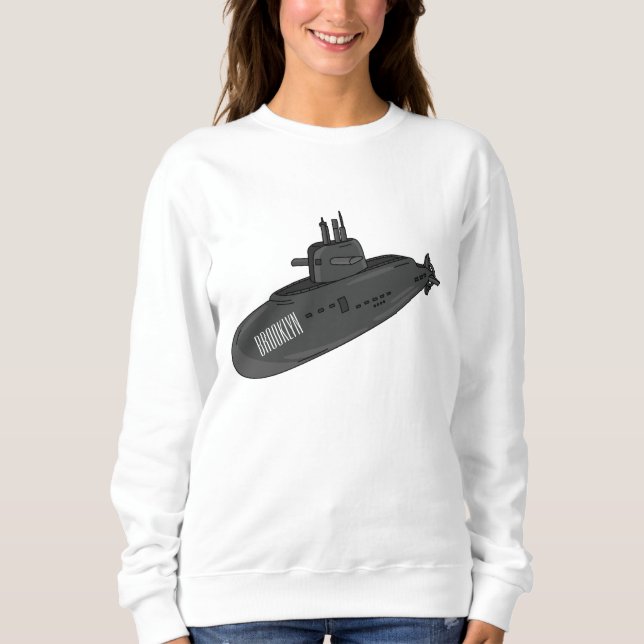 Moletom Ilustração de desenho animado submarino (Frente)