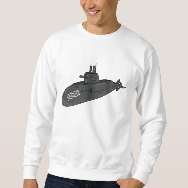 Moletom Ilustração de desenho animado submarino (Frente)