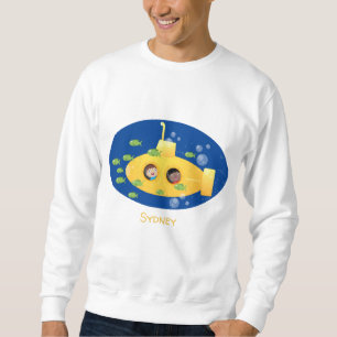 Moletom Ilustração de desenho animado submarino amarelo