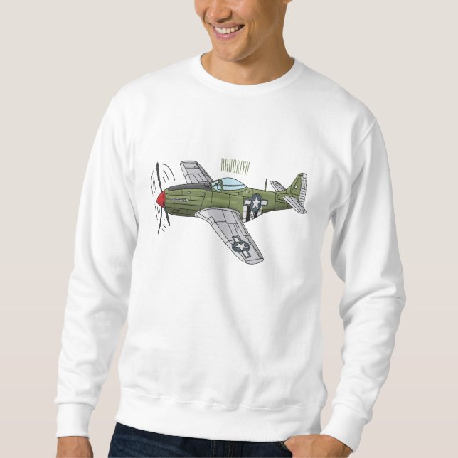 Moletom Ilustração de desenho de avião militar (Frente)