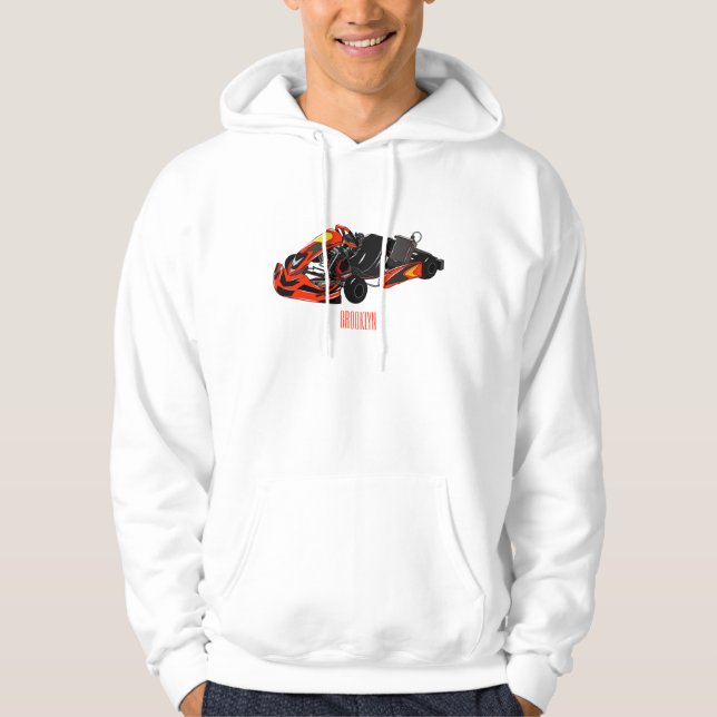 Moletom Ilustração de desenho de corrida de Kart (Frente)