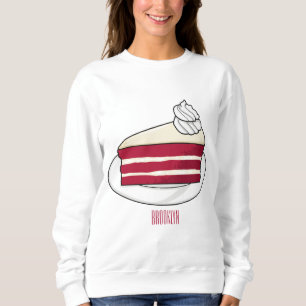 Moletom Ilustração de desenho do bolo de veludo vermelho
