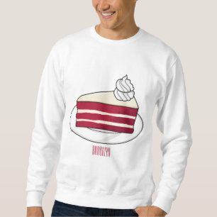 Moletom Ilustração de desenho do bolo de veludo vermelho