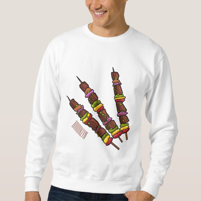 Moletom Ilustração de desenho do Kebab ou kabob (Frente)