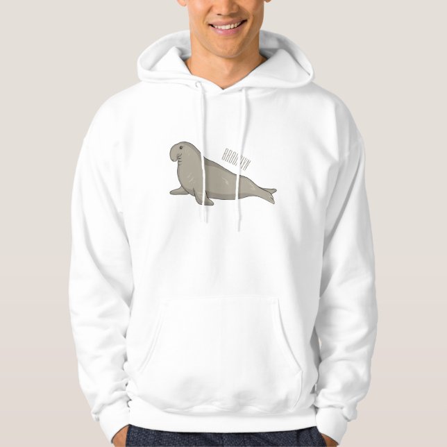 Moletom Ilustração de desenho do selo elefante (Frente)