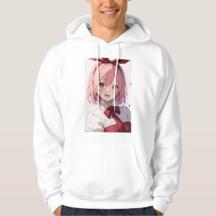 Moletom Ilustração de Garota de Anime Fofo com Cabelo Rosa