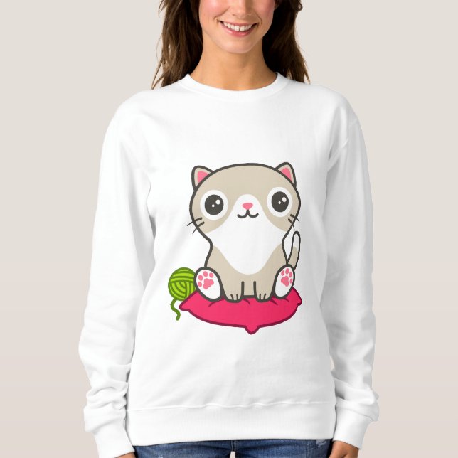 Moletom Ilustração de Gatinho de Cute (Frente)