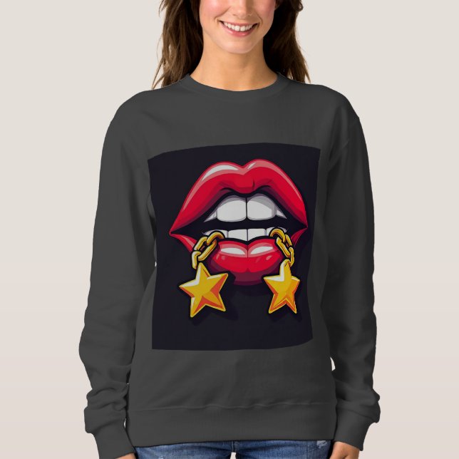 Moletom Ilustração de Lábios Glossy (Frente)