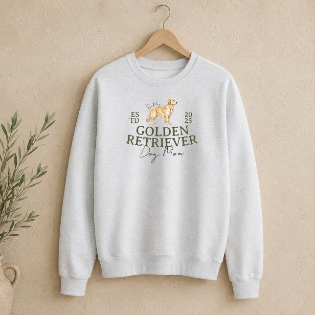 Moletom Ilustração de Mãe de Cachorro Golden Retriever (Golden Retriever Dog Mom Illustration Sweatshirt)