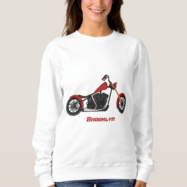 Moletom Ilustração de moto estilo Chopper (Frente)