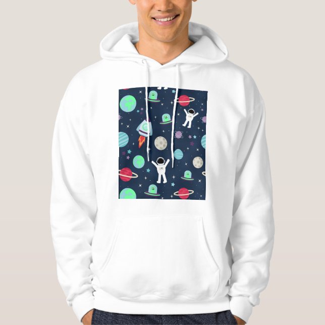 Moletom ilustração de padrão espacial (Frente)