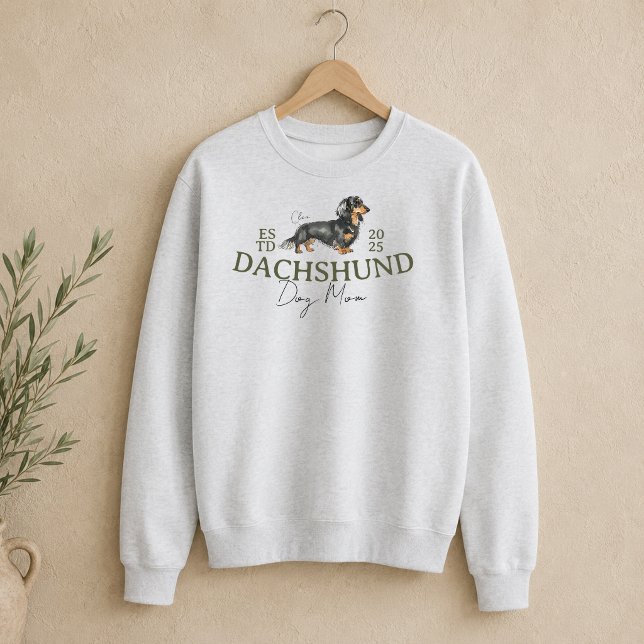 Moletom Ilustração de Pet Mãe Cachorro Dachshund (Dachshund Dog Mom Pet Illustration Sweatshirt
)