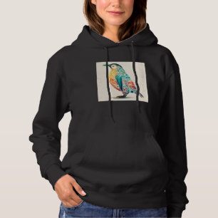Moletom Ilustração de Pinguim Fofo Símbolos Mandala Mulher