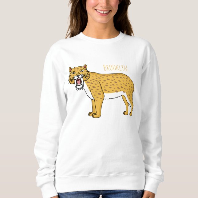 Moletom Ilustração de tigre com dentes de Saber (Frente)