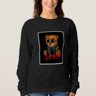 Moletom Ilustração de Urso de Pelúcia Bad Boy em Estilo Gr