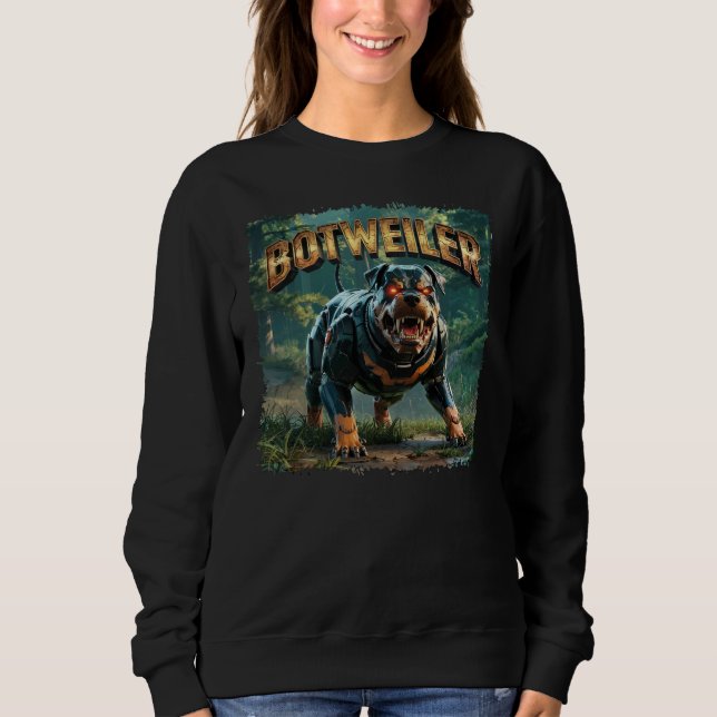 Moletom Ilustração do Botweiler – Rottweiler Robô Engraçad (Frente)