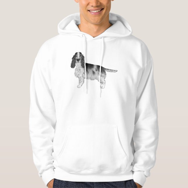 Moletom Ilustração do Cocker Spaniel Inglês Preto e Branco (Frente)