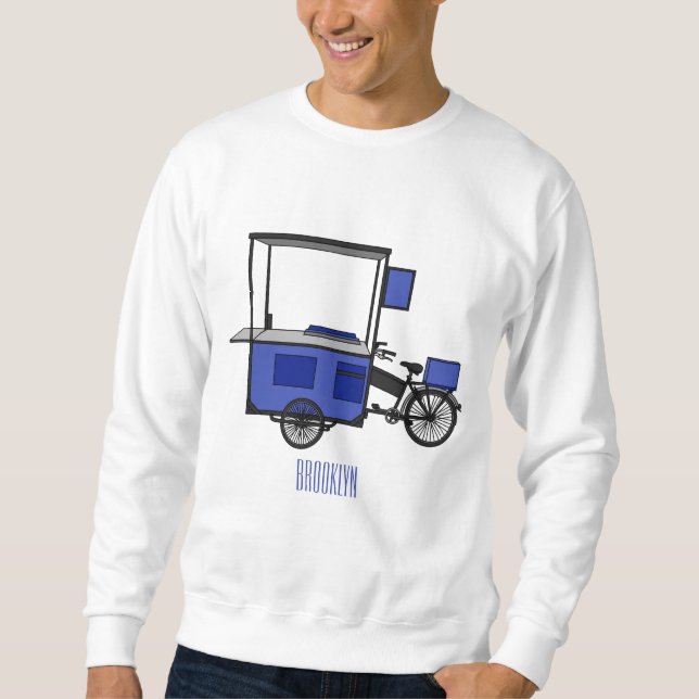 Moletom ilustração do desenho do carrinho de comida (Frente)