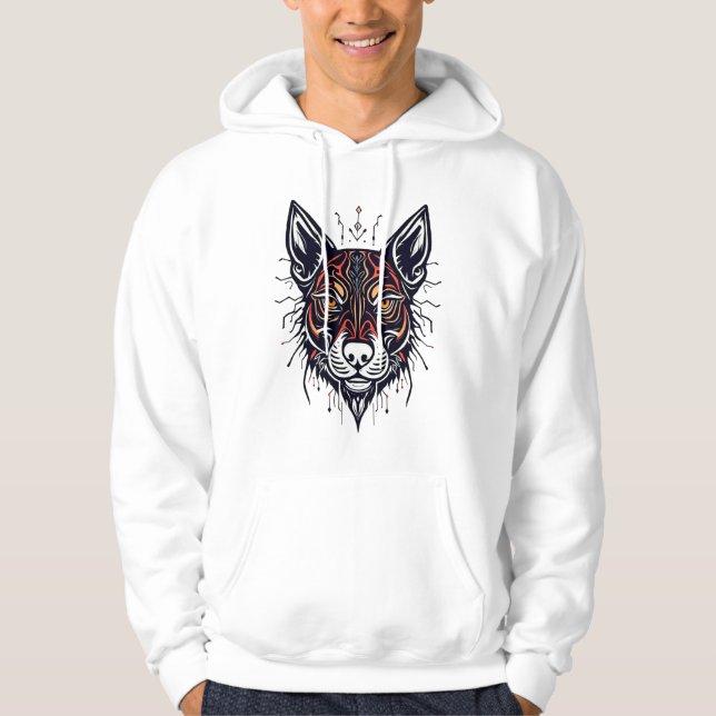Moletom Ilustração estilizada da cabeça de um lobo (Frente)