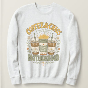 Moletom Ilustração Floral de Café de Mãe Engraçada