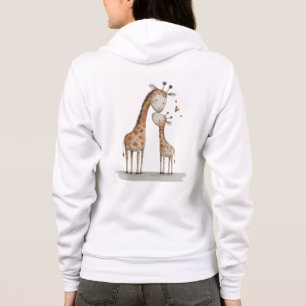 Moletom Ilustração Fofa de Mamãe e Bebê Girafa