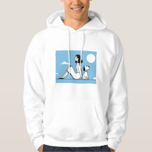 Moletom Ilustração Minimalista de Mulher e Cachorro
