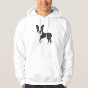 Moletom Ilustração Preta E Branca De Cão Terrier De Bos