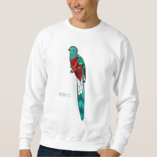 Moletom Ilustração quetzal de desenho animado de ave respo