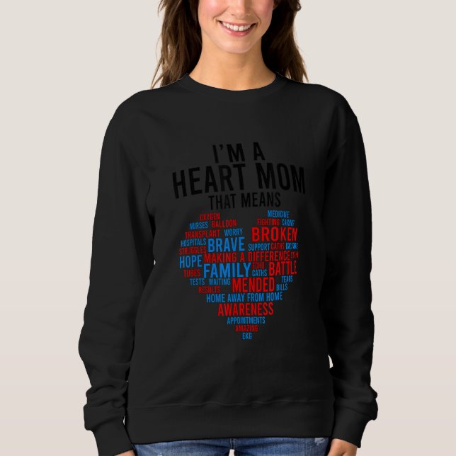 Moletom I'm A CHD Warrior Mom Congenital Heart Disease CHD (Frente)