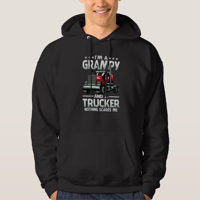 Moletom I'm A Grampy And Trucker Nothing Scares Me Father' (Frente)