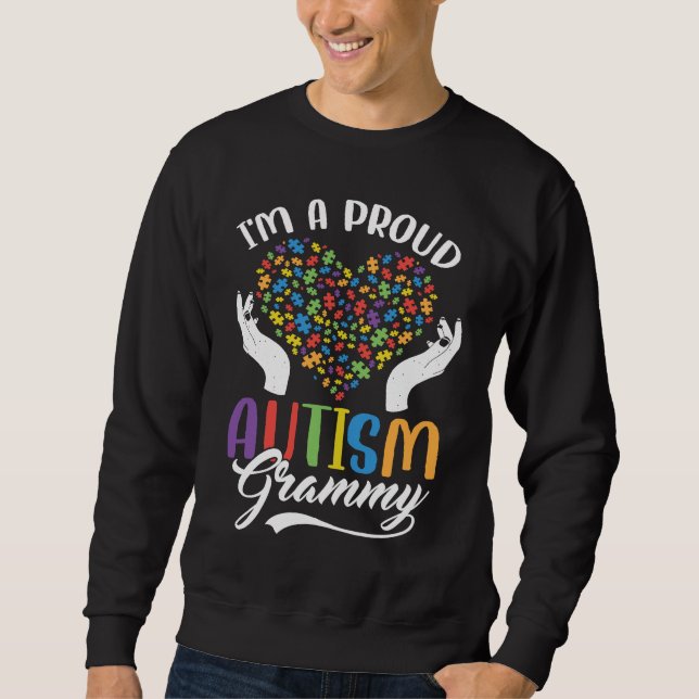 Moletom I'm A Proud Autism Grammy Autism Puzzle Heart Awar (Frente)