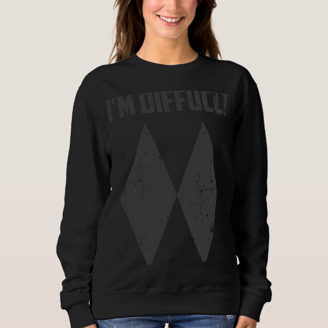 Moletom I'm Difficult  Double Black Diamonds Ski Snowboard (Frente)