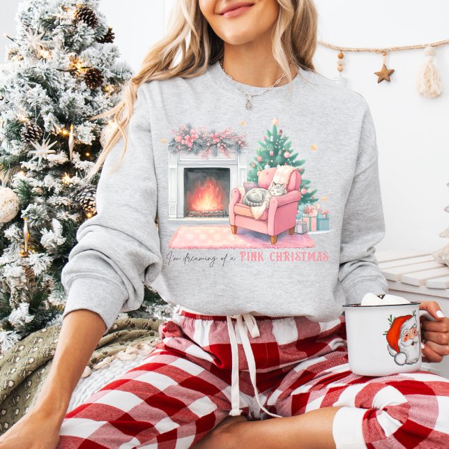 Moletom I'm Dreaming of a Pink Christmas Sweatshirt (Customize this cute I dreaming of a Pink Christmas sweatshirt. )