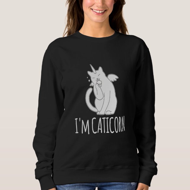 Moletom Im Um Gato De Unicórnio Caticorn (Frente)