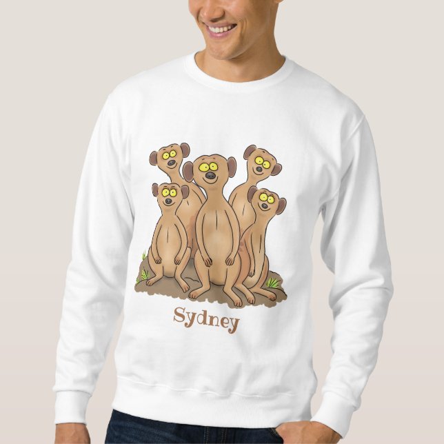 Moletom Imagem animada da família Meerkat (Frente)