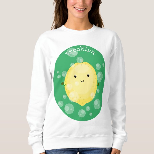 Moletom Imagem das bolhas de fruta de limão-branco (Frente)