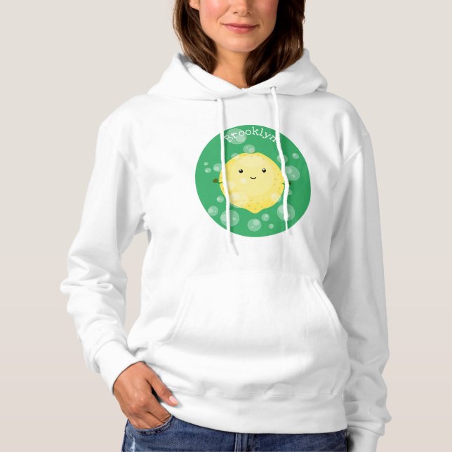 Moletom Imagem das bolhas de fruta de limão-branco (Frente)