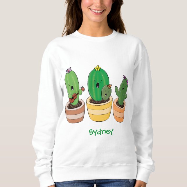 Moletom Imagem de desenho animado cacto cacto cacto cáusti (Frente)